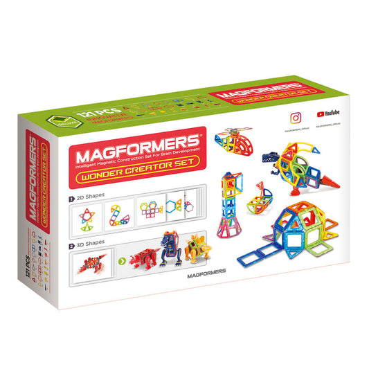 Mágneses építőjáték Magformers Wonder Creator Set - Dinoszauruszok és csodálatos lények, 121 darab