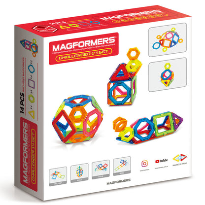 Joc magnetic de constructie Magformers Challenger Set - Extra Provocari, 14 piese