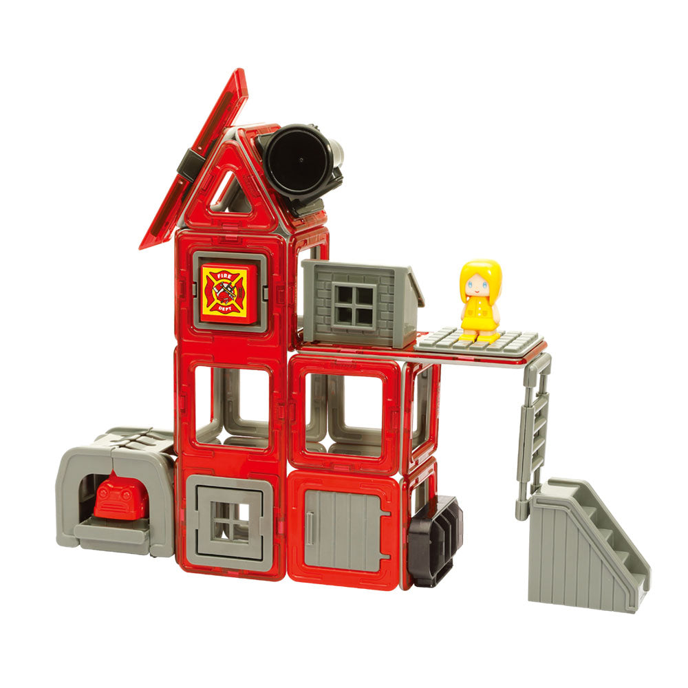Magformers Amazing Rescue Set - Tűzoltóállomás mágneses építőkészlet, 50 db