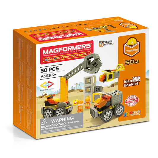 Mágneses építőjáték Magformers Amazing Construction Set - Építőipari felszerelés, 50 db