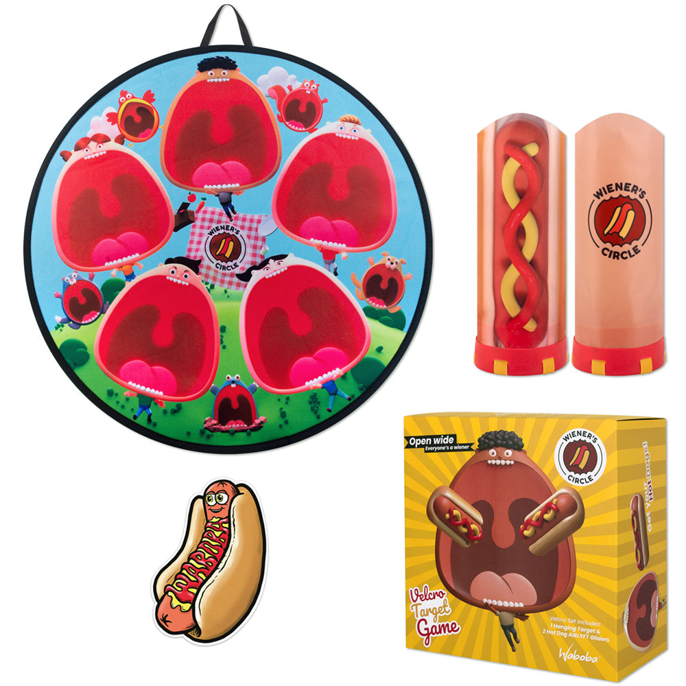 Imagine Joc aruncare la tinta cu Hot Dog zburator - Waboba Wiener's Circle Game