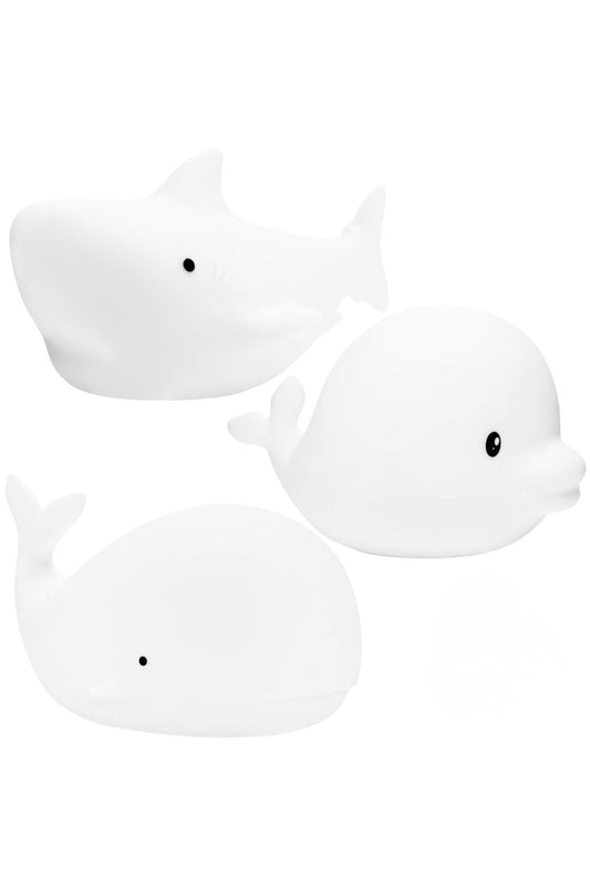 Set Mini Ocean Rabbit & Friends – Lămpițe de noapte plutitoare pentru baie (3 buc)