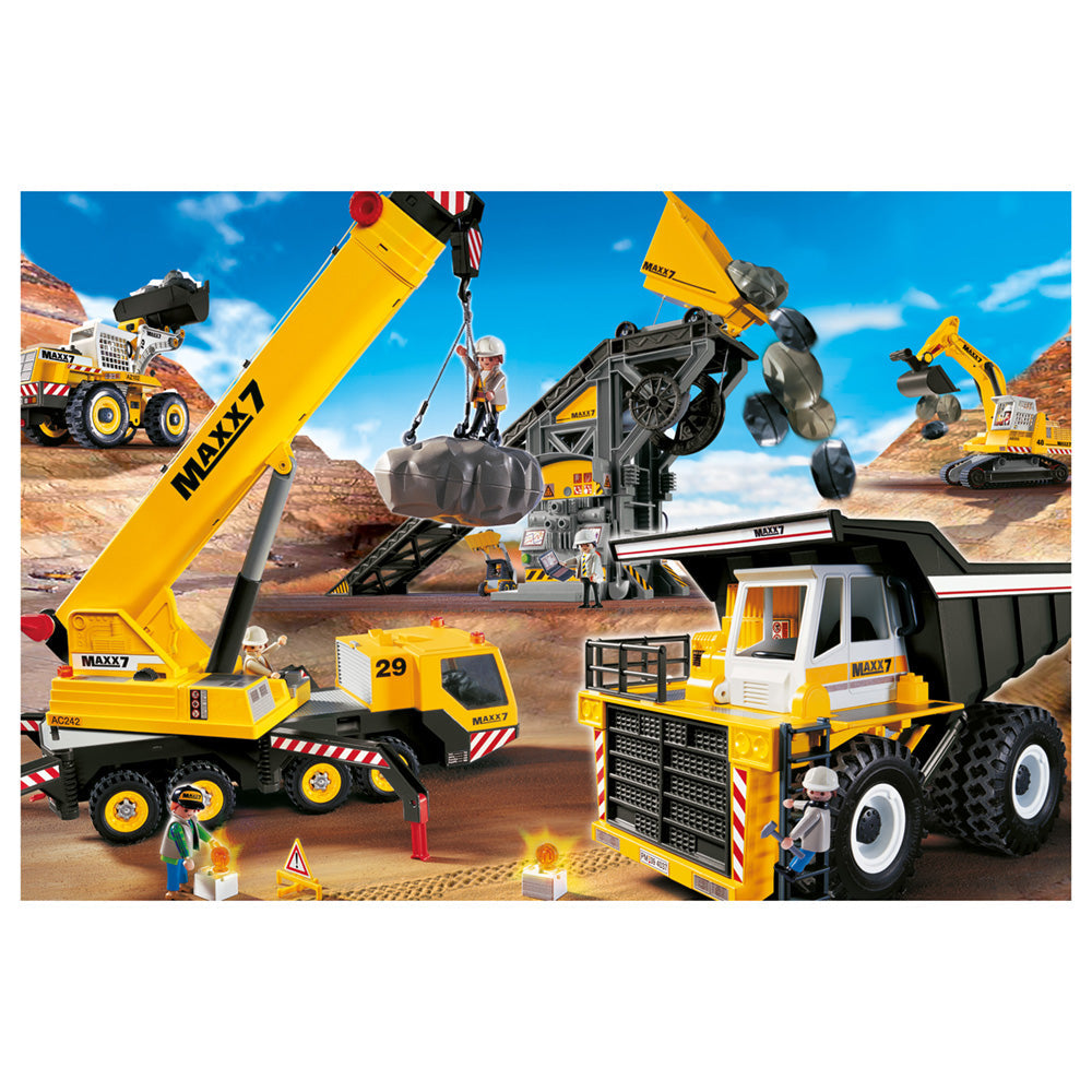 Imagine Puzzle Schmidt: Playmobil - Playmobil box, Set de 2 x 60 piese si 2 x 100 piese + Bonus: cufar metalic