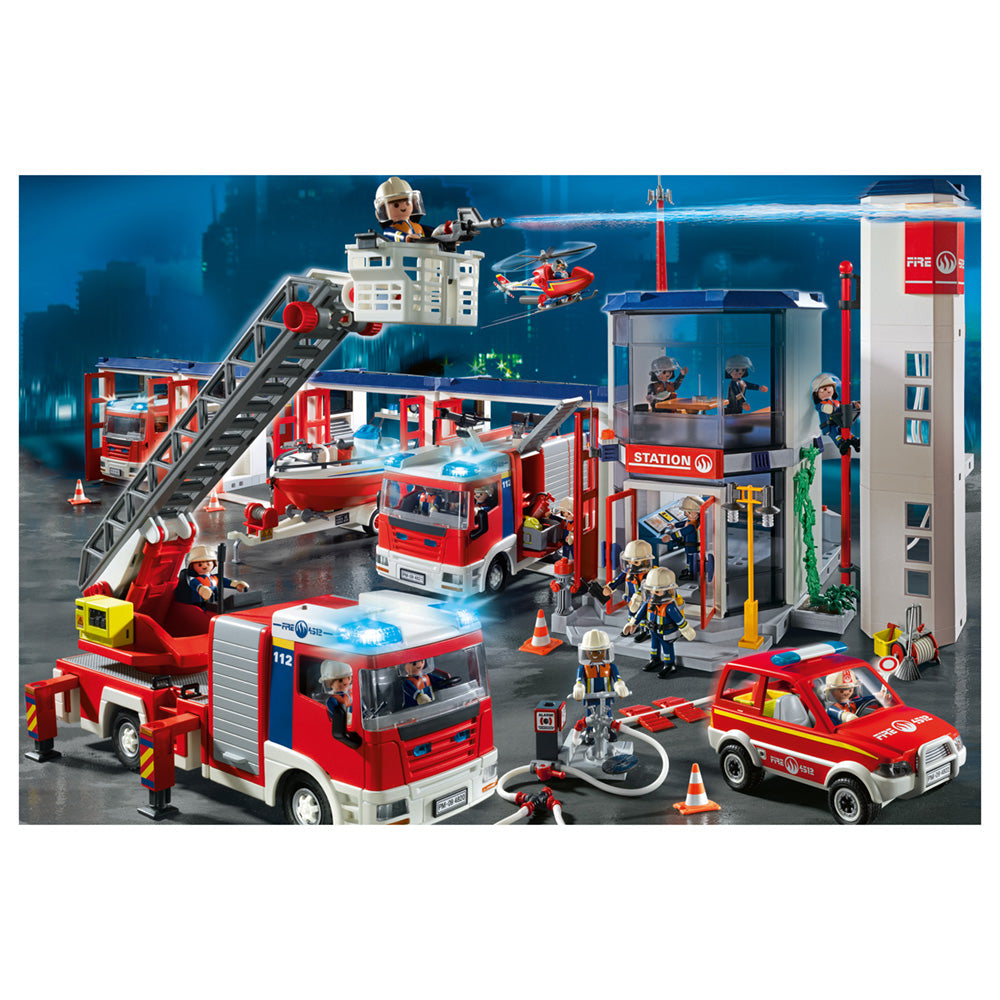 Imagine Puzzle Schmidt: Playmobil - Playmobil box, Set de 2 x 60 piese si 2 x 100 piese + Bonus: cufar metalic
