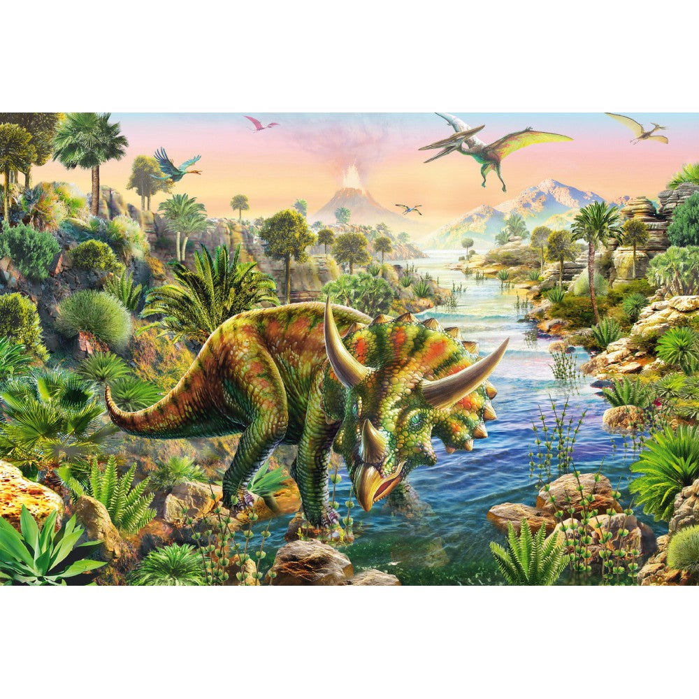 Imagine Puzzle Schmidt: Aventurile dinozaurilor, Set de 3 x 48 piese + Cadou: poster