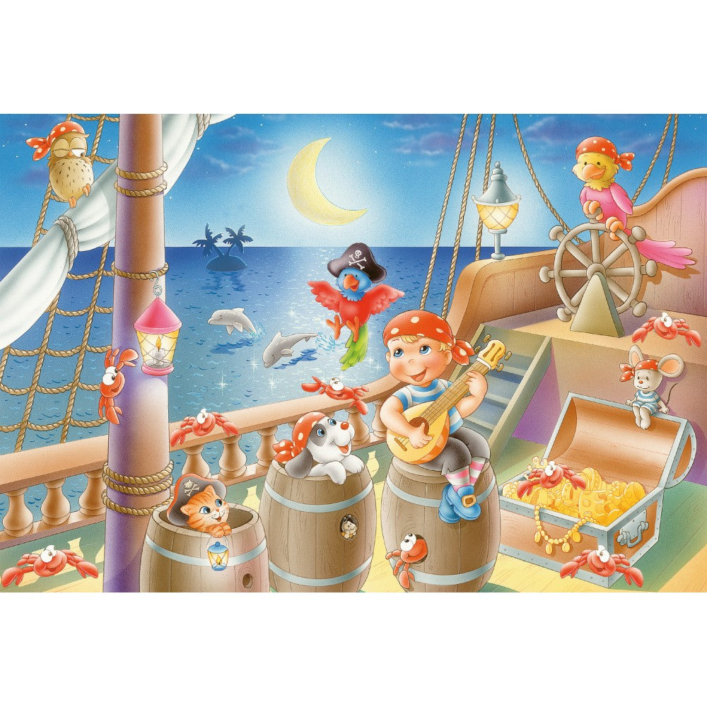 Imagine Puzzle Schmidt: Banda de pirati, Set de 3 x 48 piese + Cadou: poster