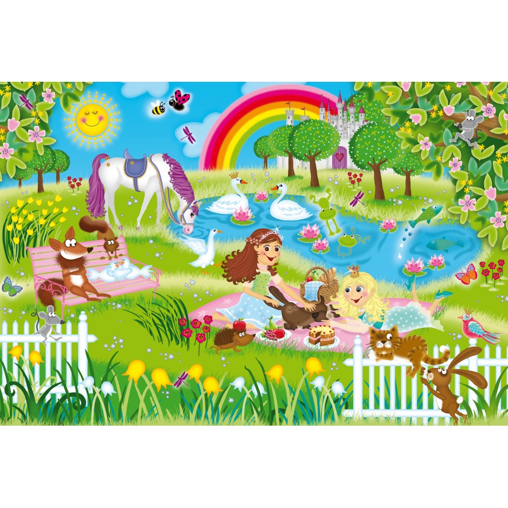 Imagine Puzzle Schmidt: Printesa in curtea regala, Set de 3 x 48 piese + Cadou: poster