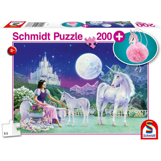 Imagine Puzzle Schmidt: Unicorn, 200 piese + Cadou: breloc plus