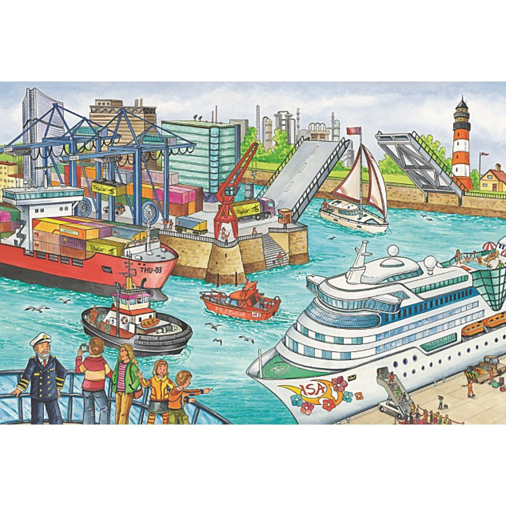 Imagine Puzzle Schmidt: Mijloace de transport, Set de 2 x 26 piese si 2 x 48 piese + Bonus: cufar metalic