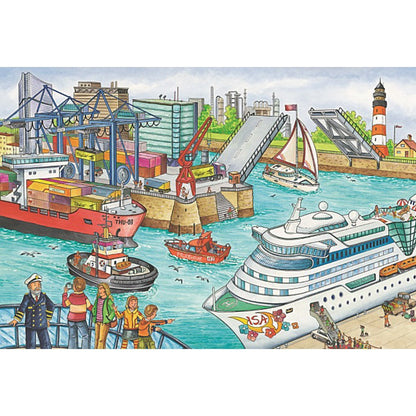 Imagine Puzzle Schmidt: Mijloace de transport, Set de 2 x 26 piese si 2 x 48 piese + Bonus: cufar metalic