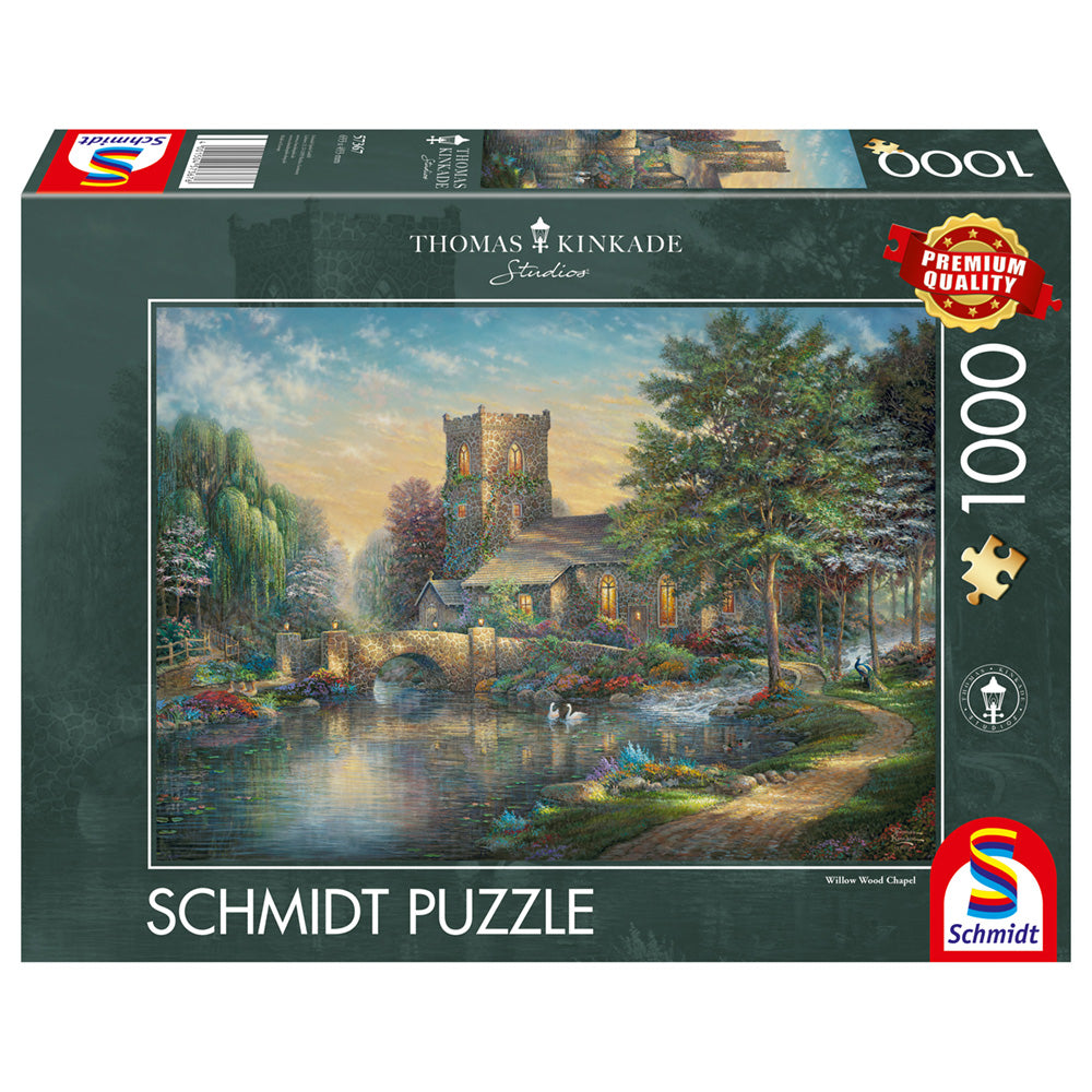 Imagine Puzzle Schmidt: Thomas Kinkade - Capela din lemn de salcie, 1000 piese