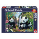 Imagine Puzzle Schmidt: Familia panda la cascada, 500 piese