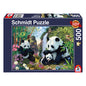 Imagine Puzzle Schmidt: Familia panda la cascada, 500 piese
