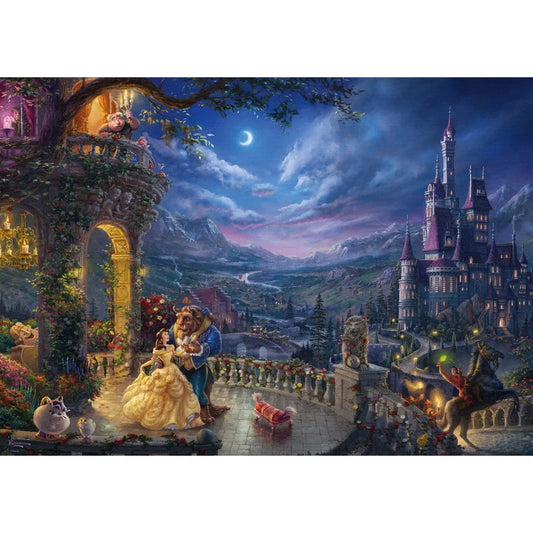 Imagine Puzzle Schmidt: Thomas Kinkade - Disney - Frumoasa si Bestia, dansand la lumina lunii, 1000 piese