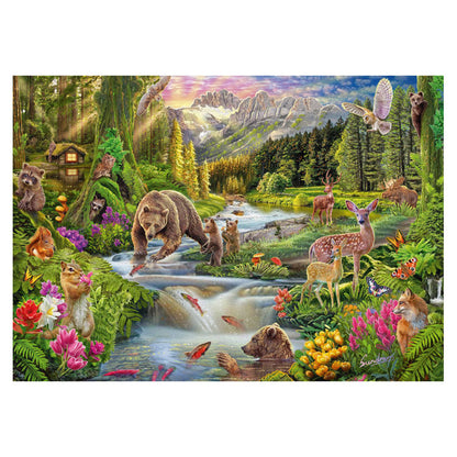 Imagine Puzzle Schmidt: Steve Sundram-Animale din padure, 1000 piese