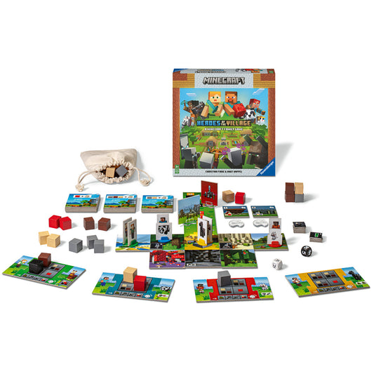 Imagine Minecraft Heroes of the Village, joc de societate pentru copii de la 7 ani, multilingv incl. RO