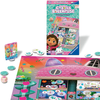 Gabby's Dollhouse Ravensburger, joc de societate pentru copii de la 4 ani, editie compacta, multilingv, incl.RO