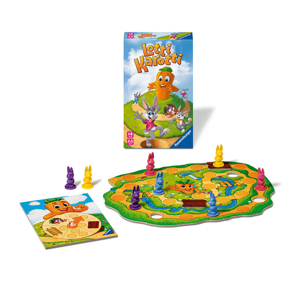 Lotti Karotti Ravensburger, joc de societate pentru copii de la 4 ani, editie compacta, multilingv incl.RO