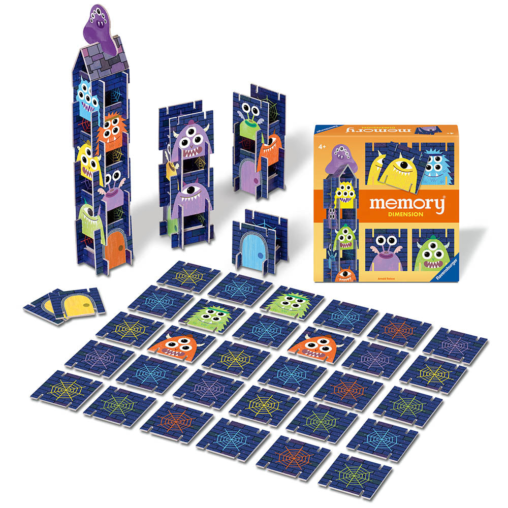 Joc de memorie cu monstruleti, Ravensburger Memory Dimensions, pentru copii de la 4 ani, multilingv, incl.RO
