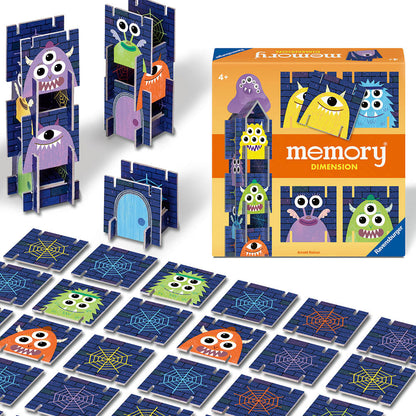 Joc de memorie cu monstruleti, Ravensburger Memory Dimensions, pentru copii de la 4 ani, multilingv, incl.RO