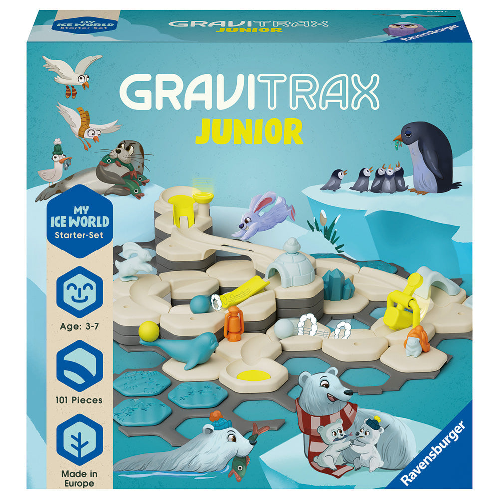 Imagine - Joc de constructie Gravitrax Junior pentru copii de la 3 ani- My Ice World - Set de baza, Lumea Inghetata