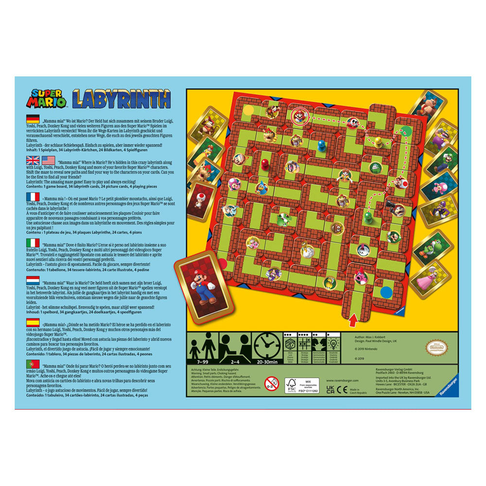Imagine Labyrinth Super Mario Ravensburger, joc labirint pentru copii de la 7 ani, multilingv incl. RO