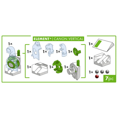 Joc de constructie Gravitrax Vertical Cannon, set de accesorii, Tun Vertical
