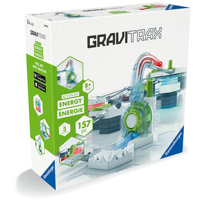 Joc de constructie Gravitrax Action Set Energy, set de baza cu 157 piese, multilingv incl. RO