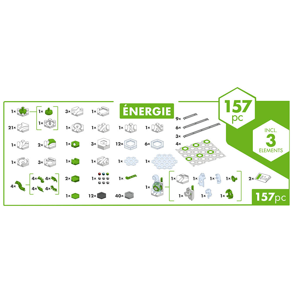 Joc de constructie Gravitrax Action Set Energy, set de baza cu 157 piese, multilingv incl. RO