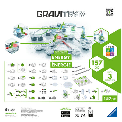 Joc de constructie Gravitrax Action Set Energy, set de baza cu 157 piese, multilingv incl. RO