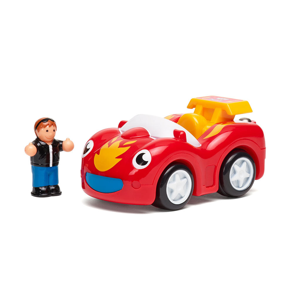 Jucarie pentru copii WOW Toys, Masina de curse rosie, Fireball Frankie