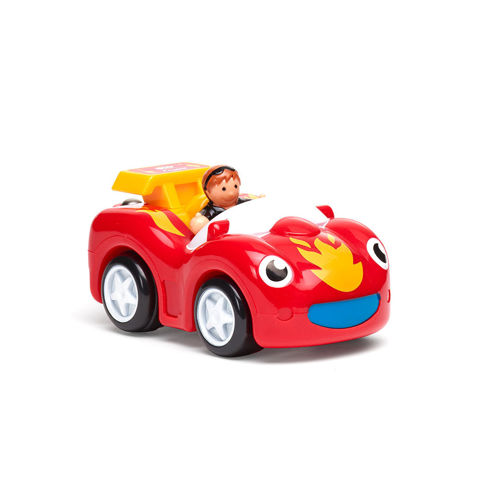 Jucarie pentru copii WOW Toys, Masina de curse rosie, Fireball Frankie