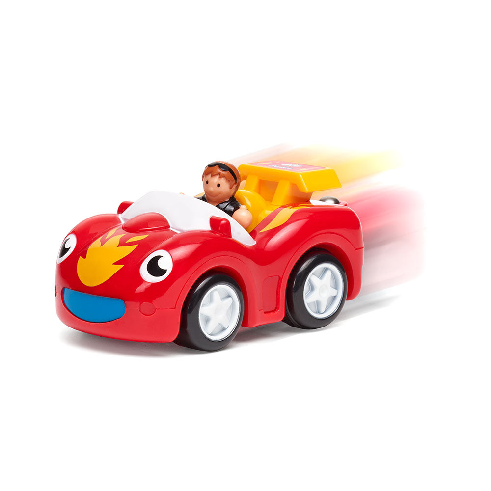 Jucarie pentru copii WOW Toys, Masina de curse rosie, Fireball Frankie