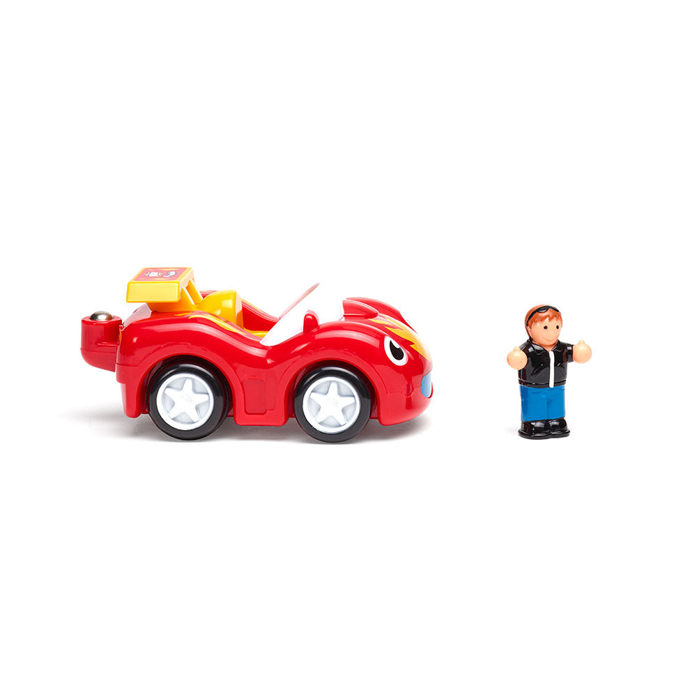 Jucarie pentru copii WOW Toys, Masina de curse rosie, Fireball Frankie