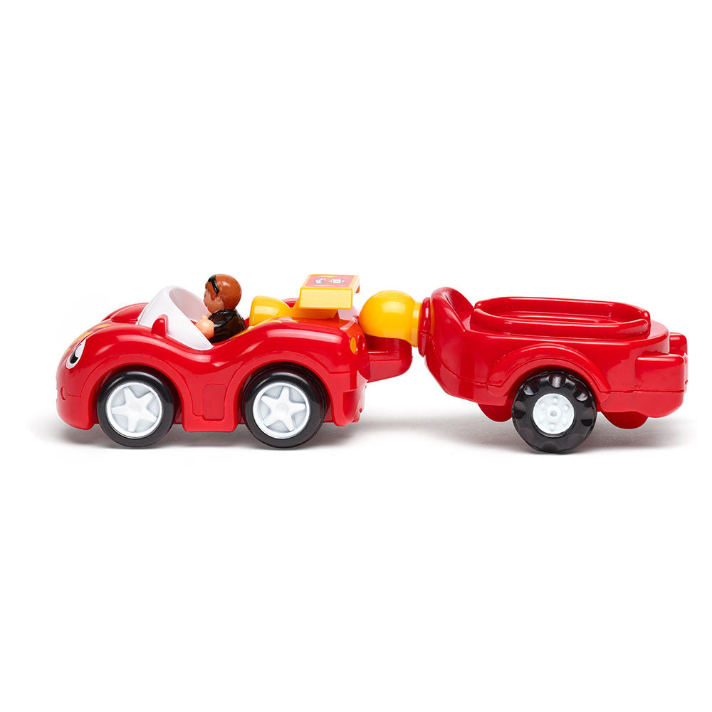 Jucarie pentru copii WOW Toys, Masina de curse rosie, Fireball Frankie