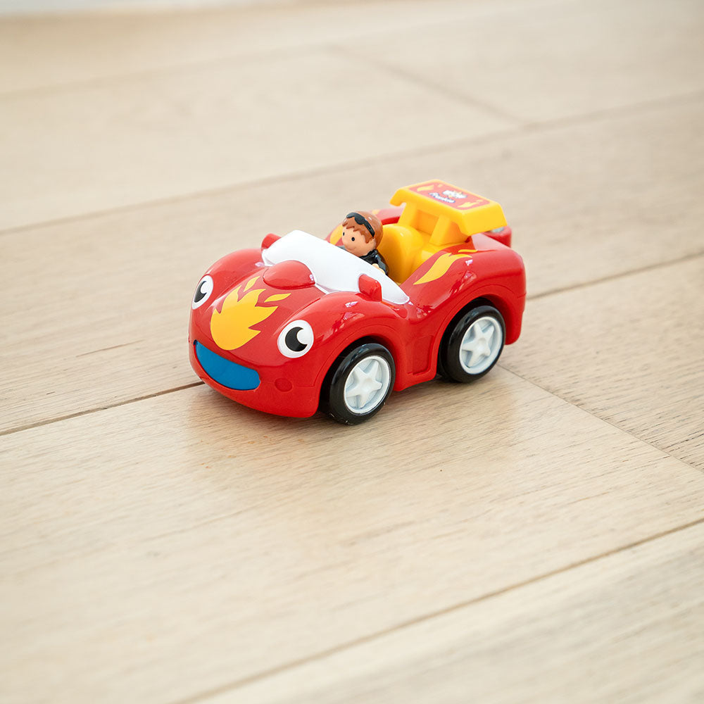 Jucarie pentru copii WOW Toys, Masina de curse rosie, Fireball Frankie