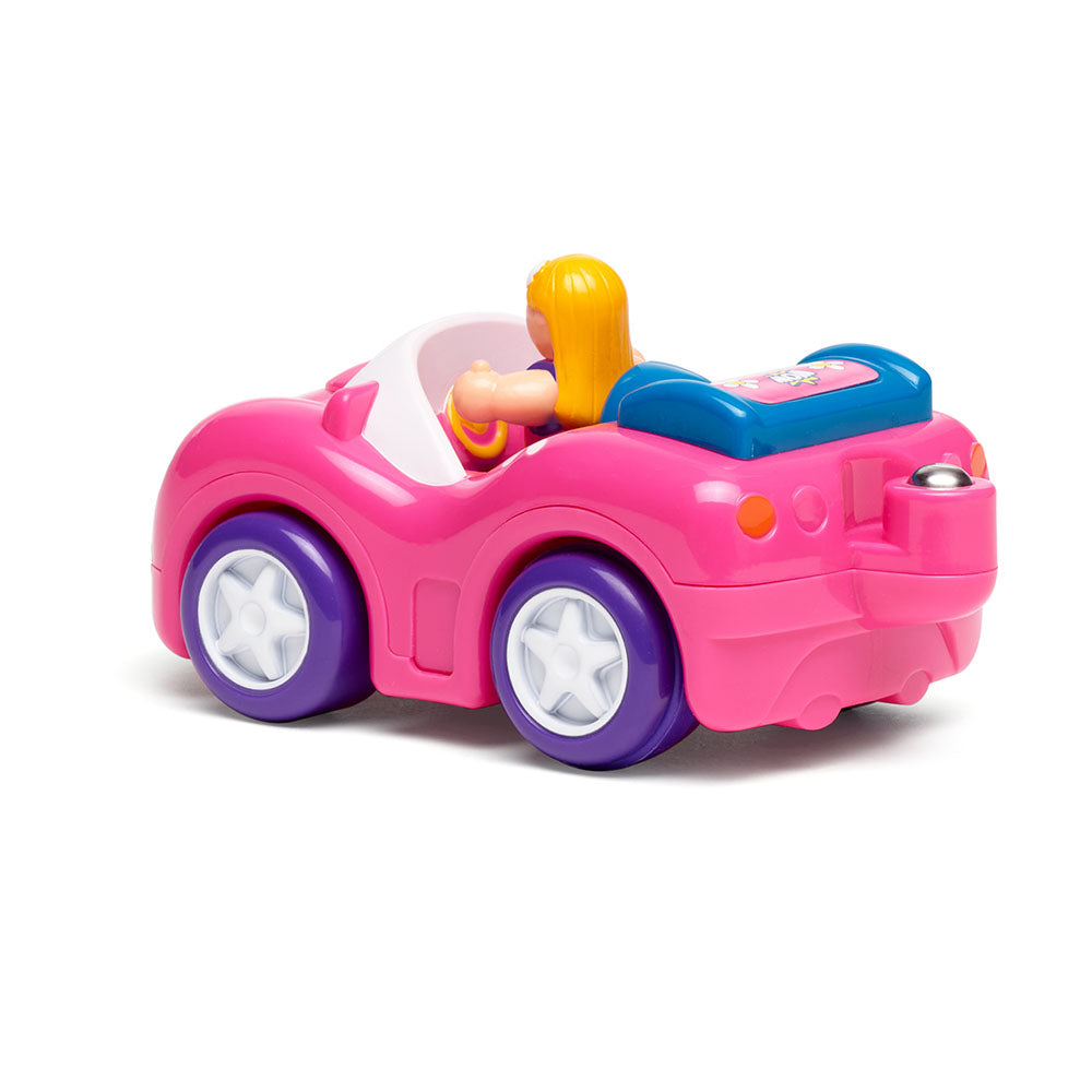 Jucarie pentru copii WOW Toys, Masina de curse roz, Dynamite Daisy