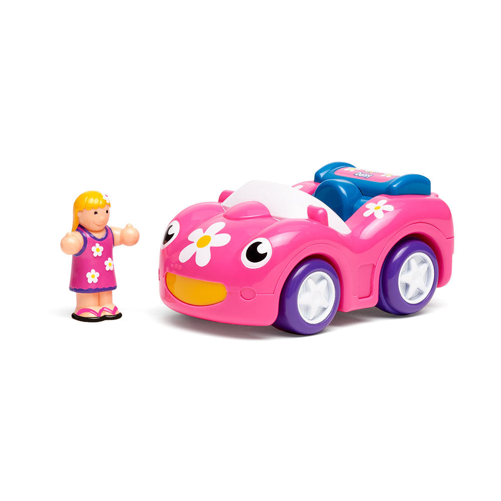 Jucarie pentru copii WOW Toys, Masina de curse roz, Dynamite Daisy