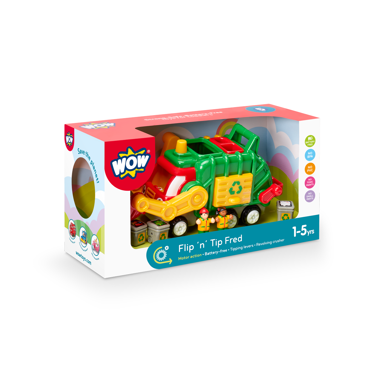 Jucarie pentru copii WOW Toys, Camion basculanta, Flip 'n' Tip Fred