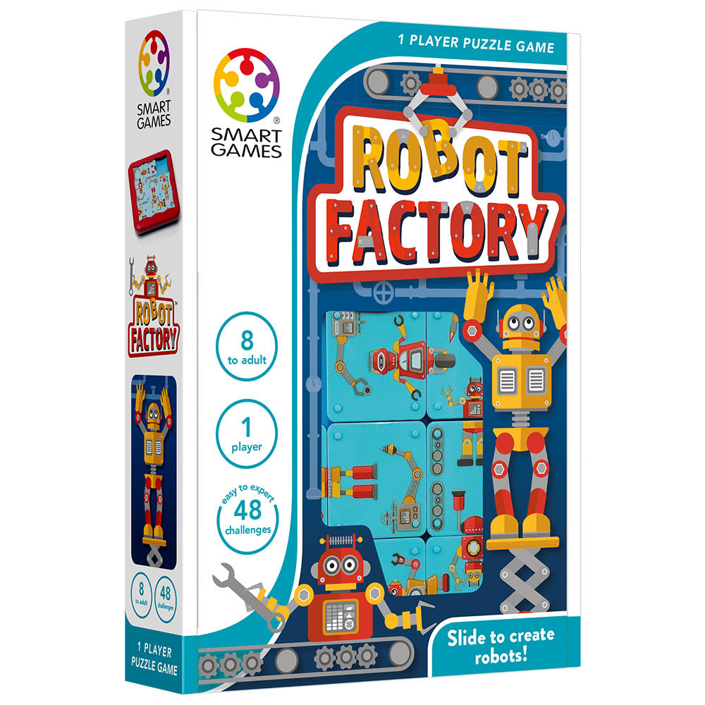 Smart Games – Robot Factory, logikai játék 48 kihívással, 8+ év, nemzetközi kiadás