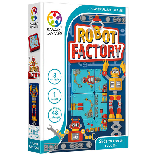 Smart Games – Robot Factory, logikai játék 48 kihívással, 8+ év, nemzetközi kiadás