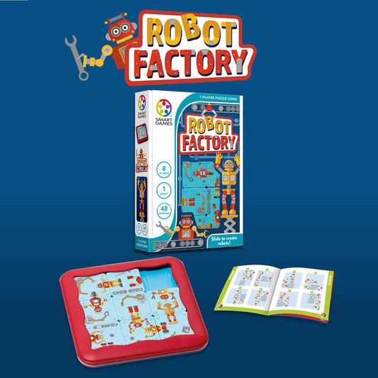 Smart Games – Robot Factory, logikai játék 48 kihívással, 8+ év, nemzetközi kiadás