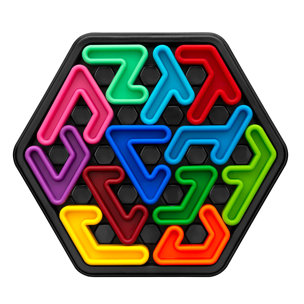 Smart Games - IQ Deluxe - Hexagon, joc de logica cu 120 de provocari, 14+ ani, editie internationala