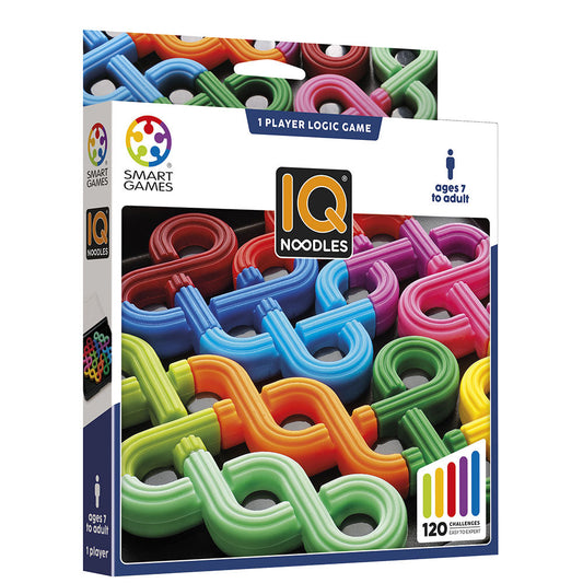 Smart Games - IQ Noodles, joc de logica cu 120 de provocari, 7+ ani, editie internationala