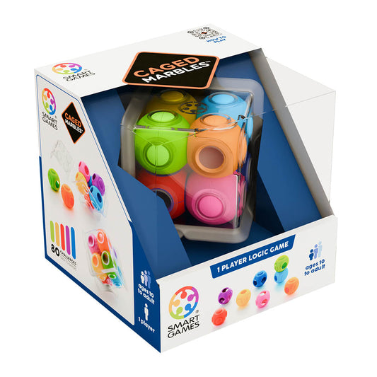 Smart Games - Caged Marbles, joc de logica cu 80 de provocari, 10+ ani, editie internationala