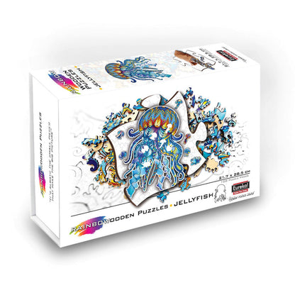 Imagine - Puzzle din lemn multicolorat - Meduza, 106 piese