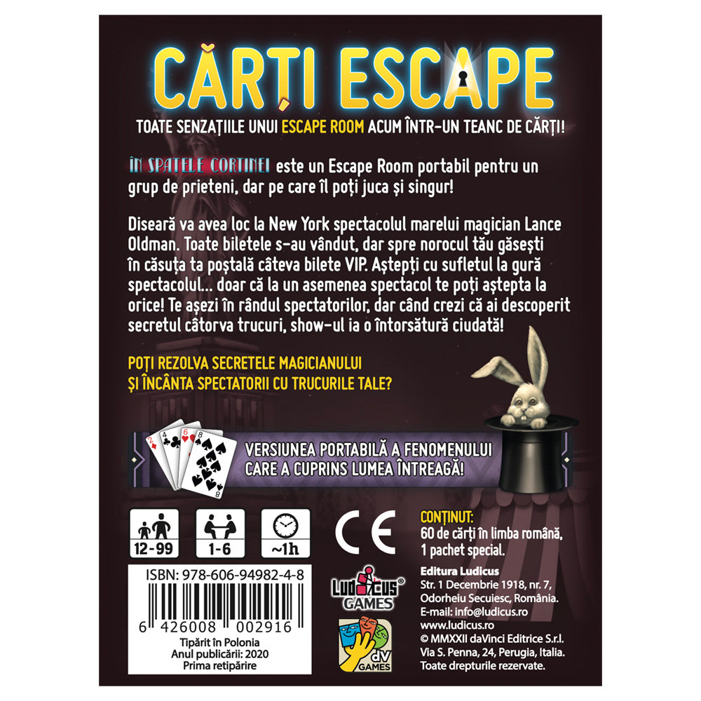 Imagine Carti Escape - In spatele cortinei
