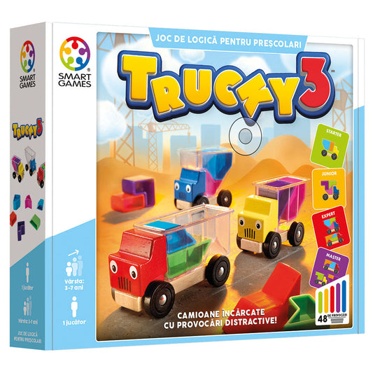 Smart Games - Trucky 3, logikai játék 48 kihívással, 3+ év, lb kiadás. román