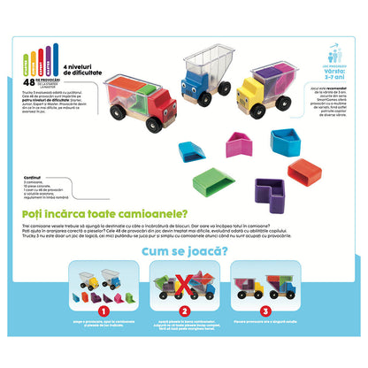 Smart Games - Trucky 3, joc de logica cu 48 de provocari, 3+ ani, editie lb. Romana