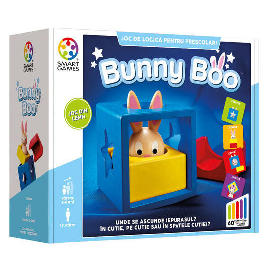 Smart Games - Bunny Boo, logikai játék 60 kihívással, 2+ év, lb kiadás. román